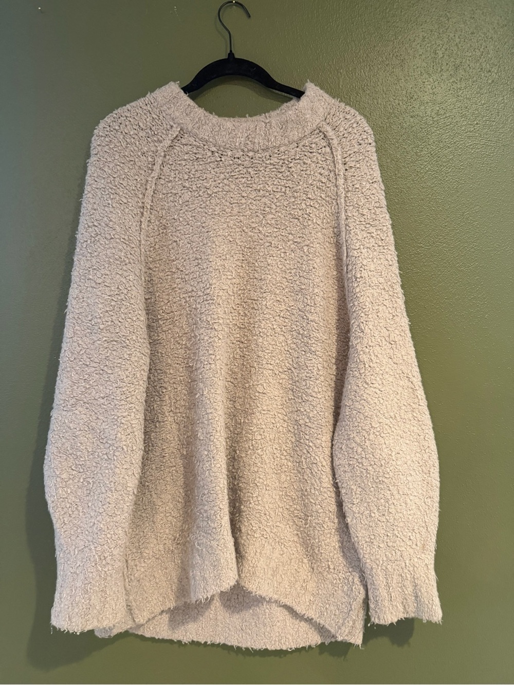 Free People Cozy Plush Crewneck Sweater in Cream